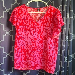 Vibrant Red and Pink Women's Top